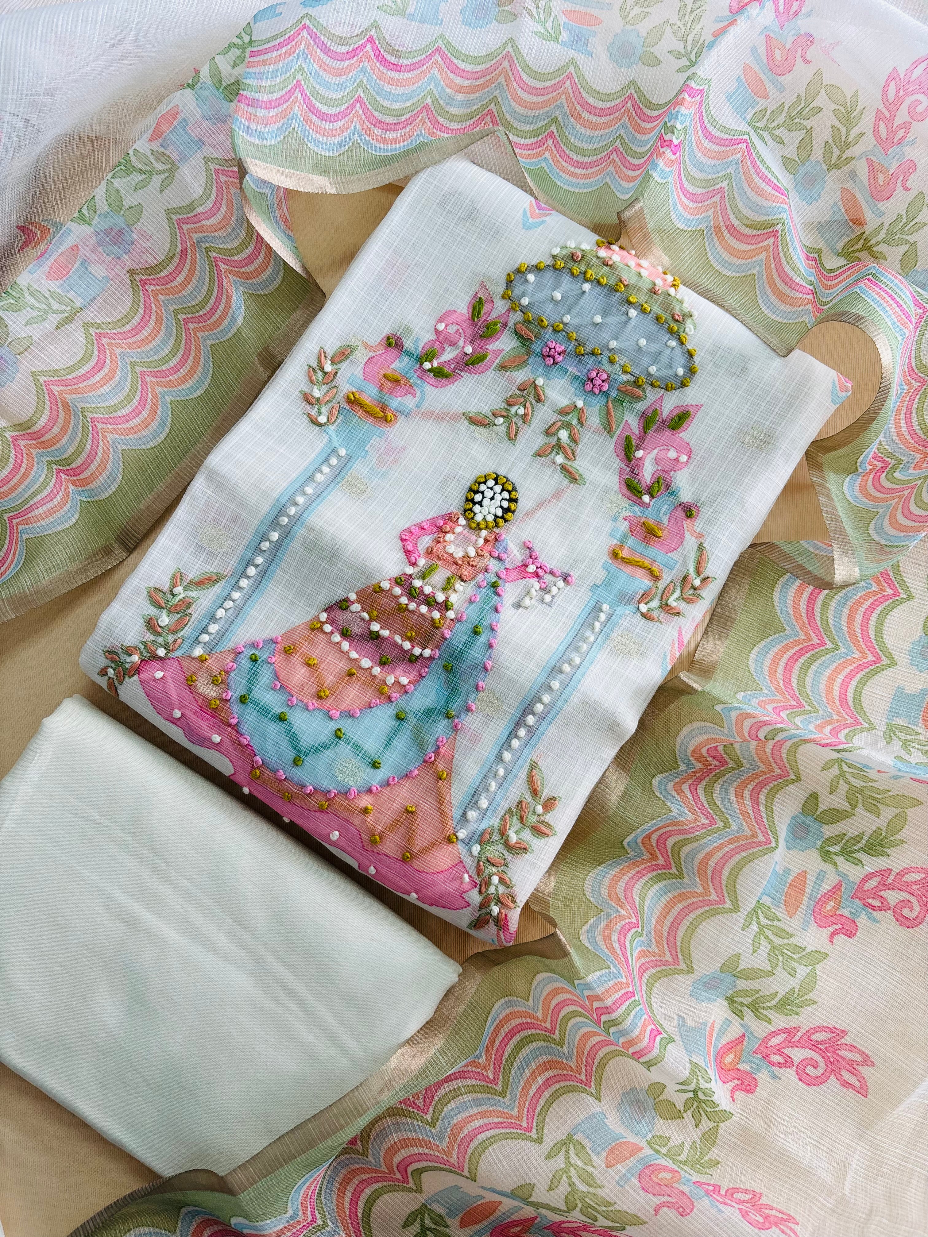 Knott Work Kota Doria Doll Suit