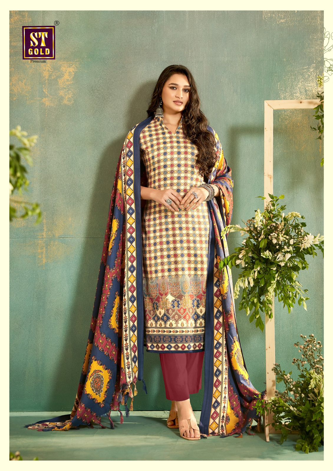 Brinda Printed Pashmina Suit