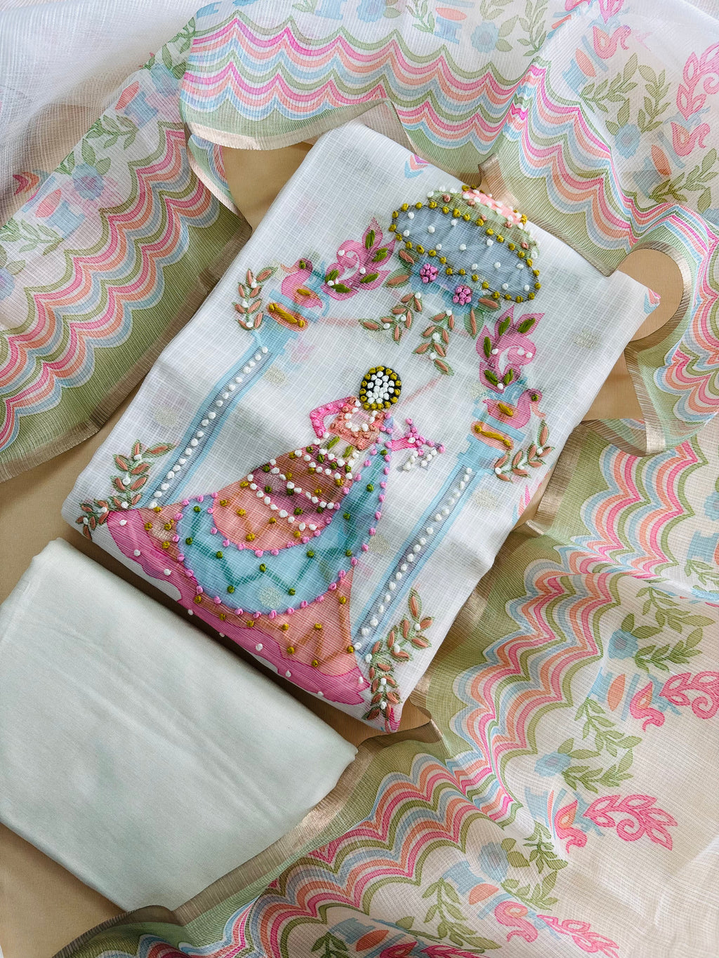 Knott Work Kota Doria Doll Suit