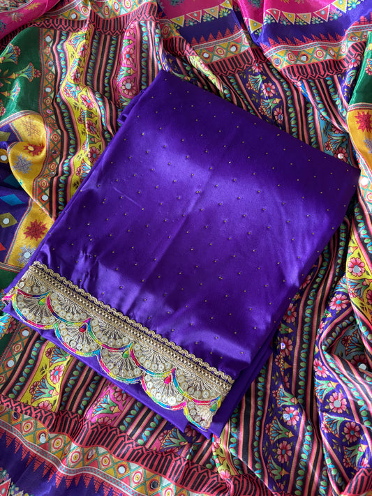 Purple Pakistani Dupatta Suit set