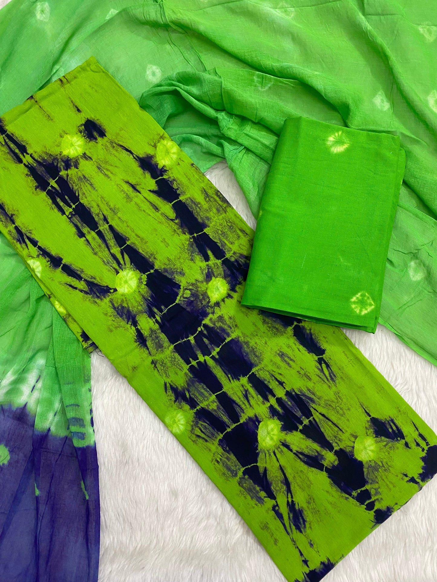 Green Tie Die Cotton Suit