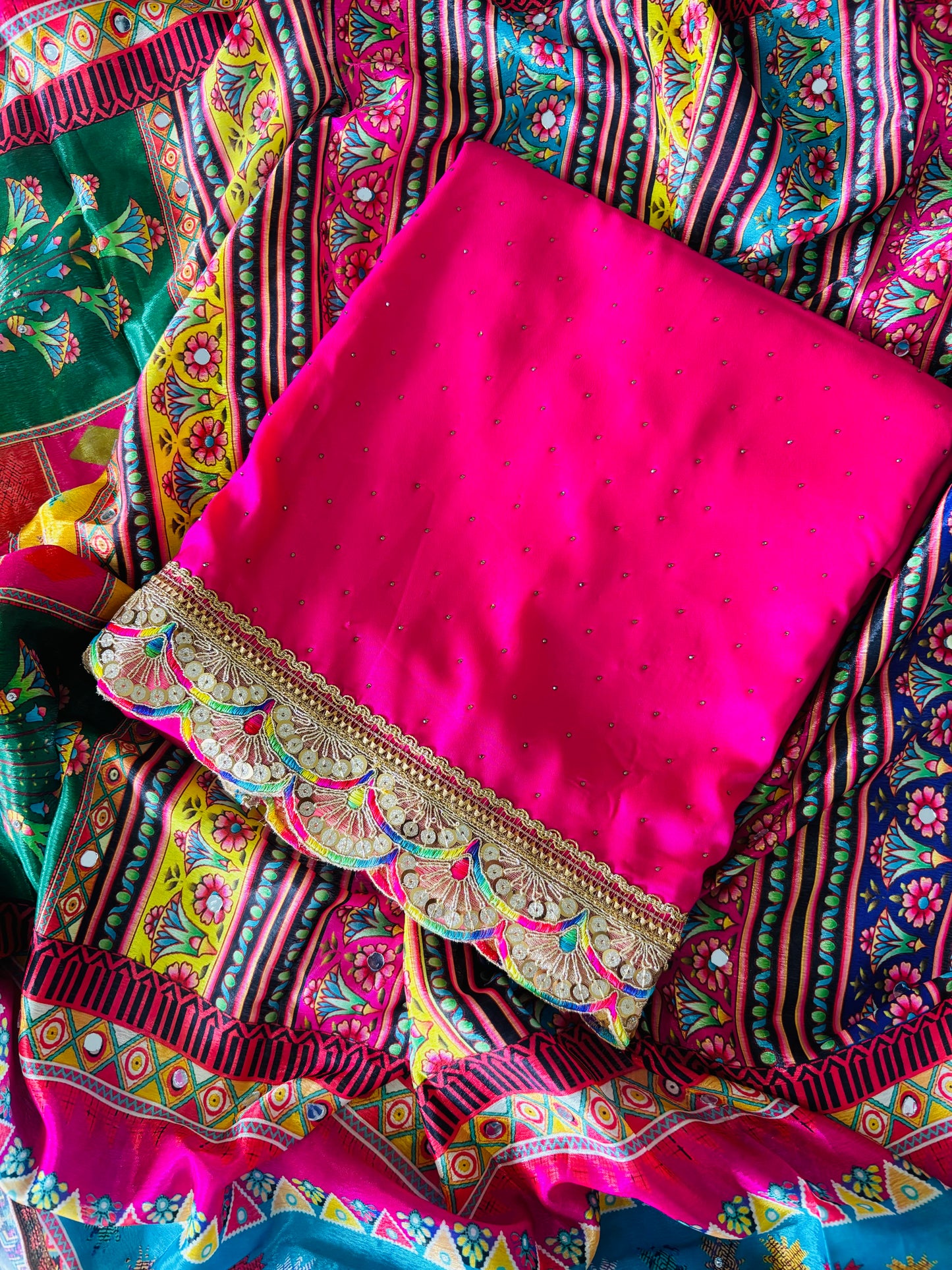 Hot Pink Pakistani Dupatta Suit set