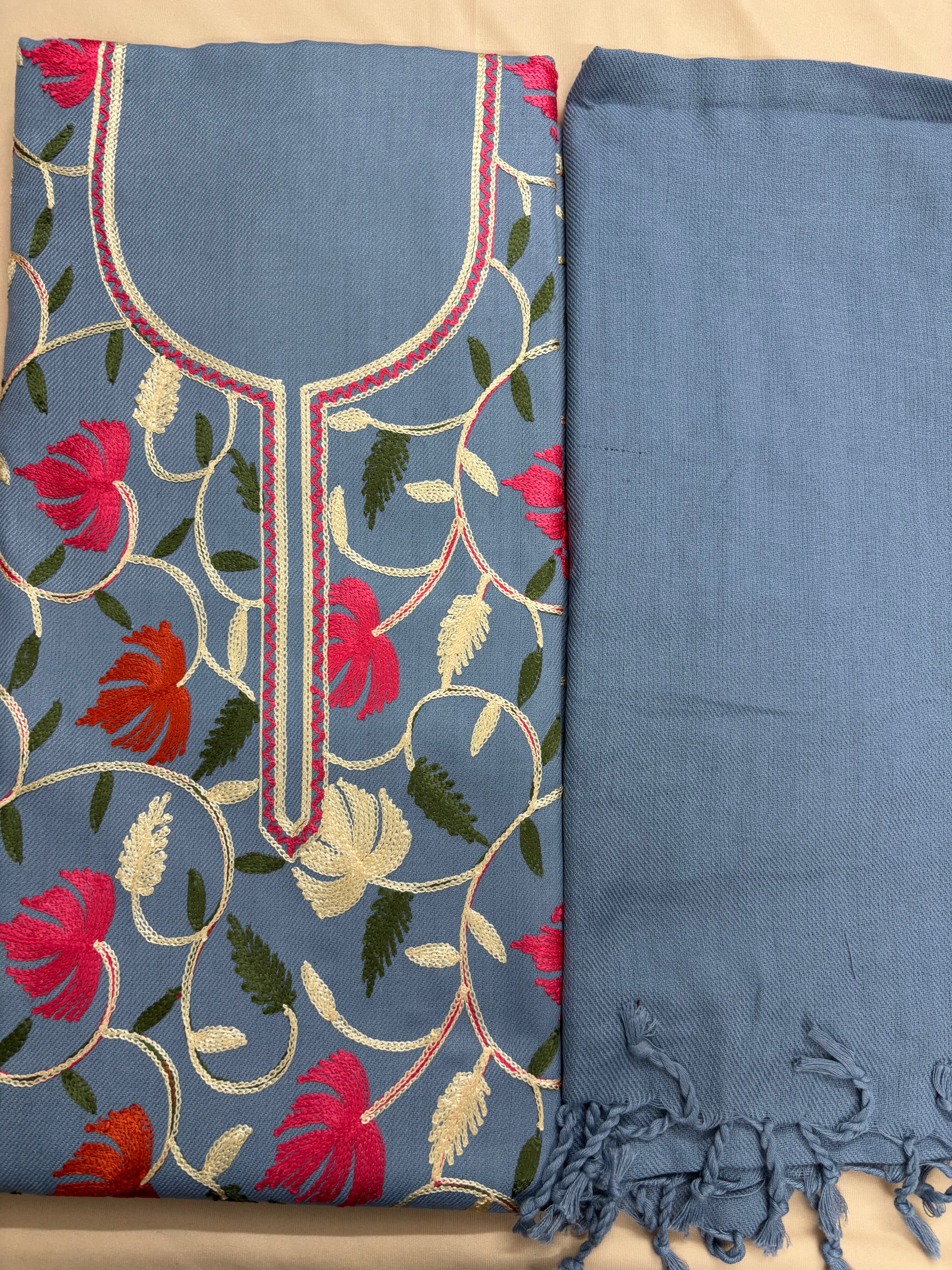 Grey Kashmiri Embroidered Suit